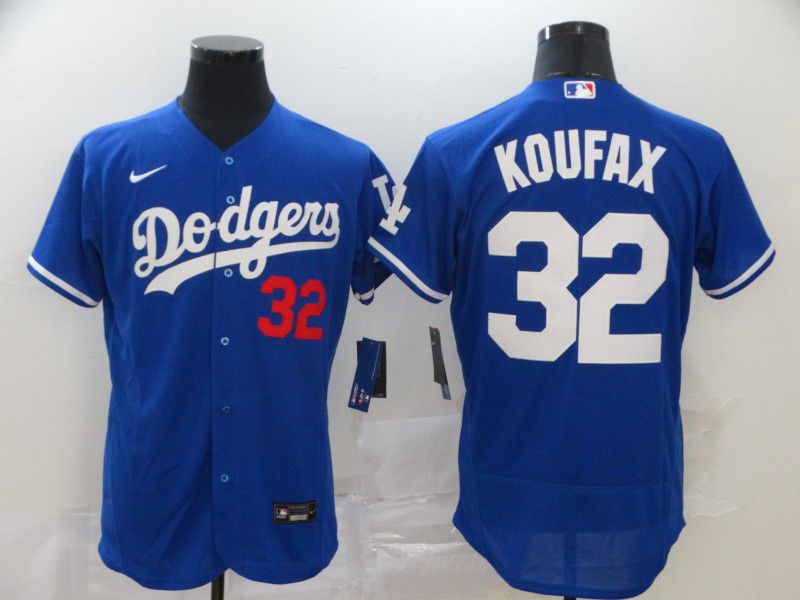 Men Los Angeles Dodgers 32 Koufax Blue Nike Elite MLB Jerseys